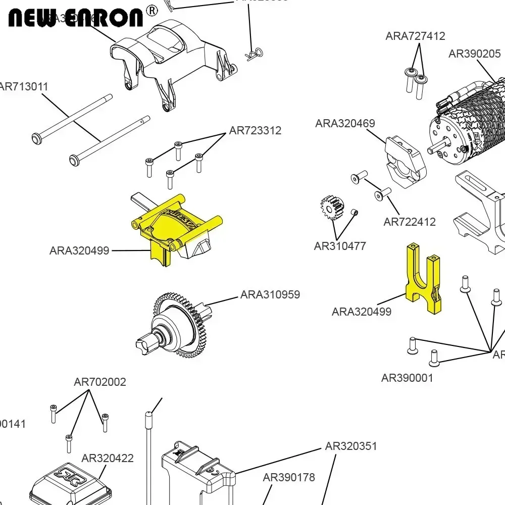 ฝาครอบเกียร์ Diff ศูนย์อัลลอยด์ # อรา 320499   สําหรับ RC รถ 1/7 1/8 ARRMA KRATON MOJAVE OUTCAST TYPHON อะไหล่อัพเกรด
