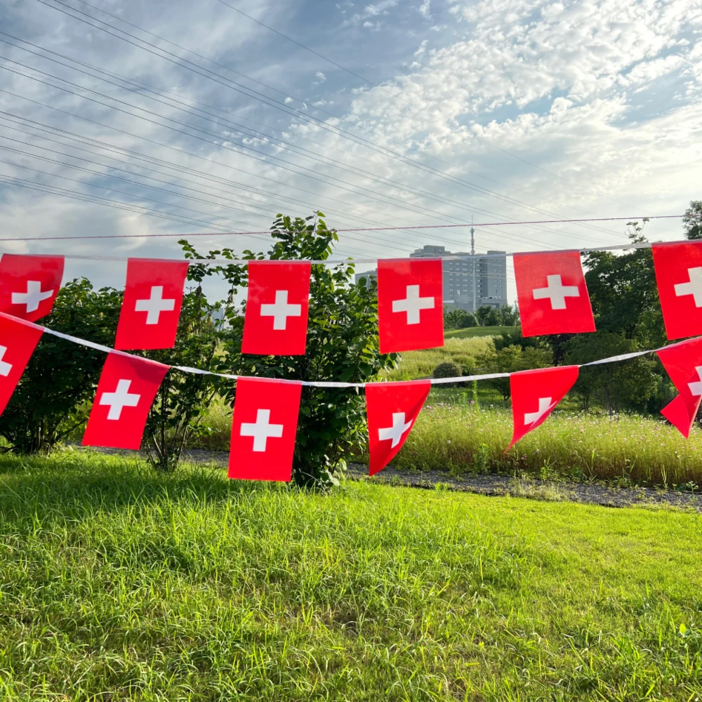 20pcs/set Switzerland Bunting Flags Pennant String Banner Swiss Flag Buntings Festival Party Holiday
