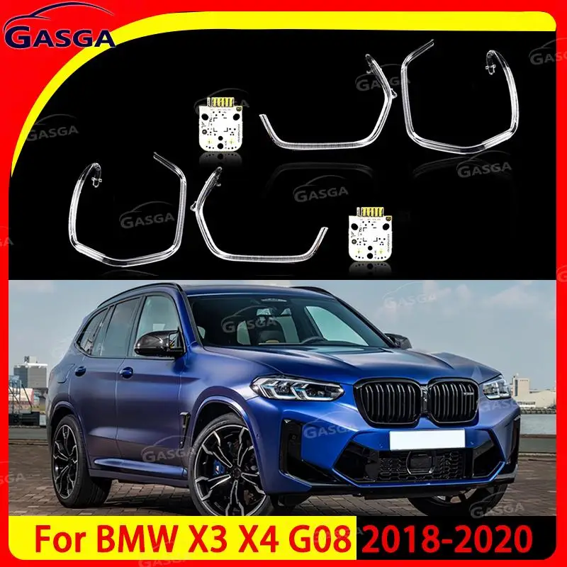 

For BMW X3 X4 G08 2018-2020 Angel Eyes Adaptive LED Boards Car LED Angel Eyes Headlight Guide Strips DRL Daytime Running Light