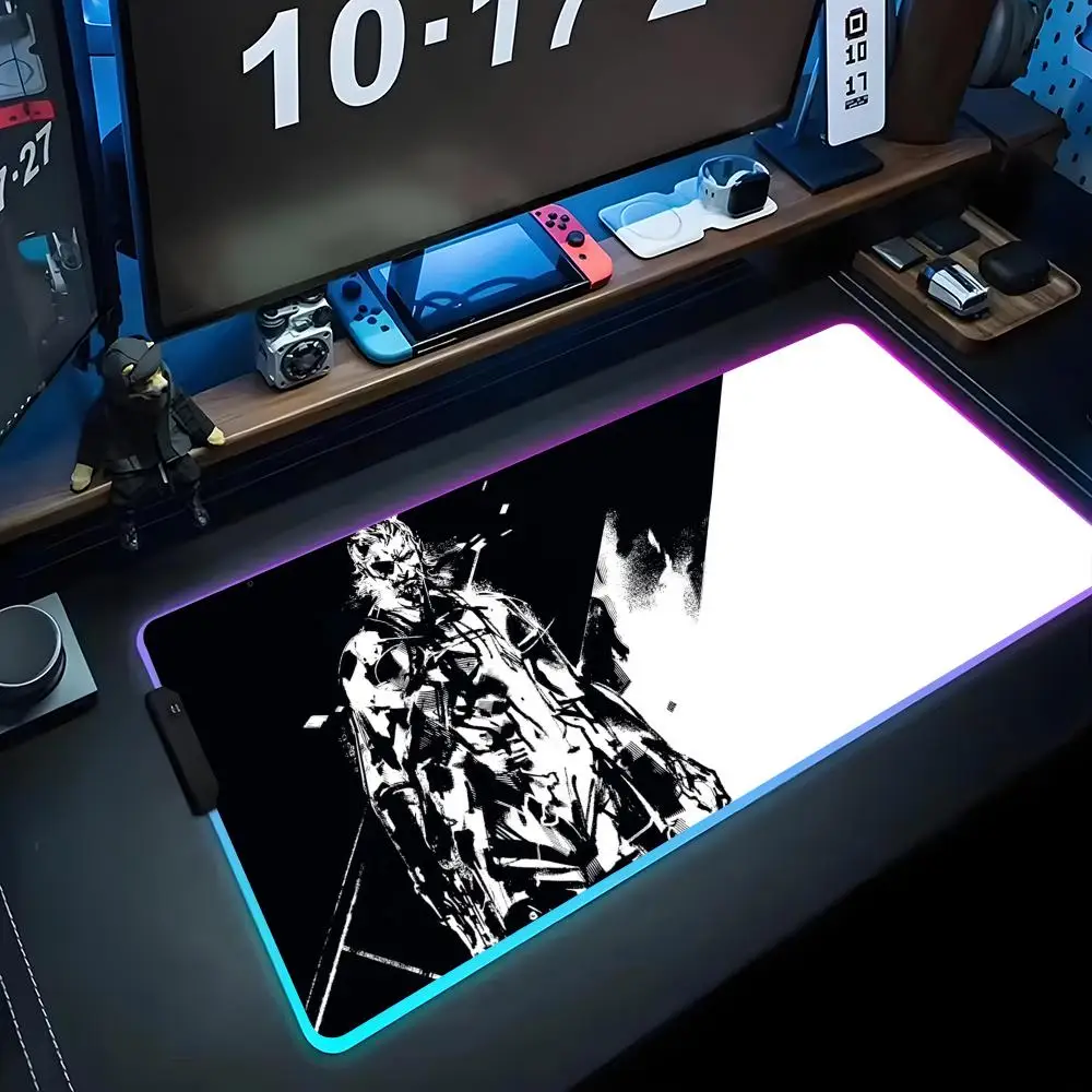 

Металлический механизм, твердый коврик для мыши RGB, игровой коврик для мыши, большой светодиодный коврик для ПК, настольный коврик, светящийся коврик для мыши, большие коврики для клавиатуры, настольный коврик с