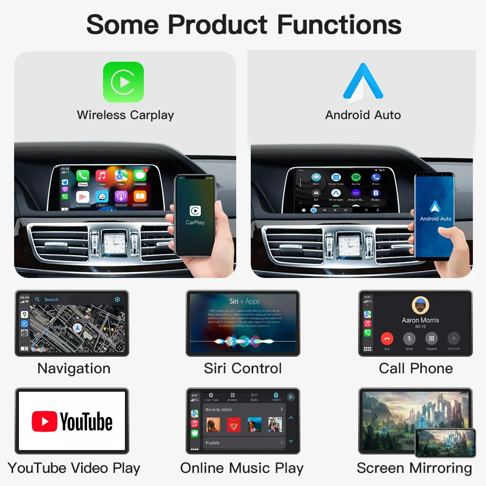 

4 + 128G CarPlay AI Box GPS-навигатор Android Auto для Mercedes Benz Универсальный автомобильный мультимедийный плеер Android Android 9.0 Система