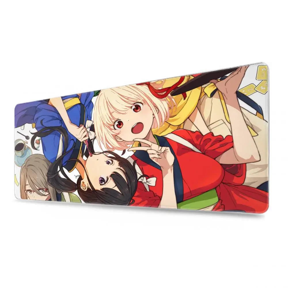 Lycoris Recoil Mouse Pad Large Gaming Big Mouse Mat Computer Cheap Locking Edge MousePad 90x40cm Keyboard Desk