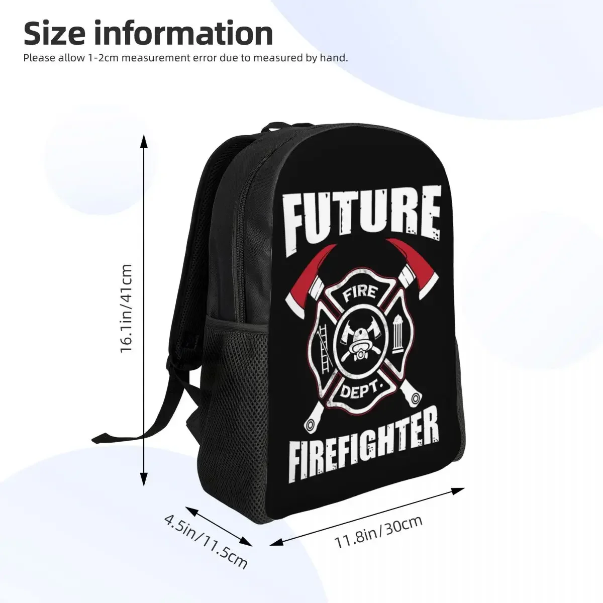 Custom Future Firefighter Backpack Men Women Casual Bookbag for College School Fire Rescue Fireman Bags