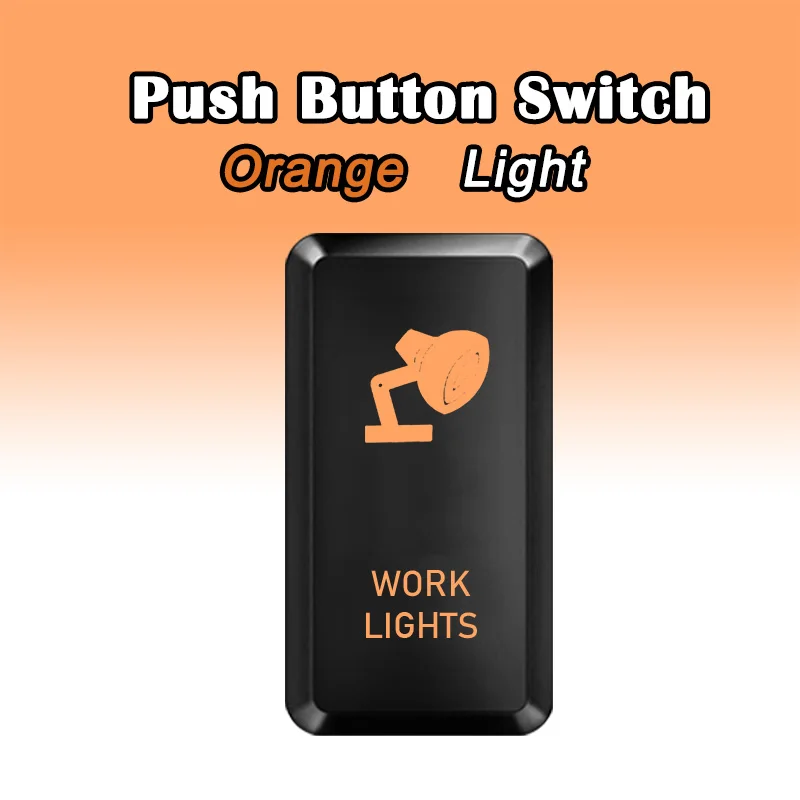 

WORK LIGHTS 12V Orange Led Push Button Switch ON OFF Latching Switch for Toyota Landcruiser Prado 120 Series Tacoma FJ Cruiser