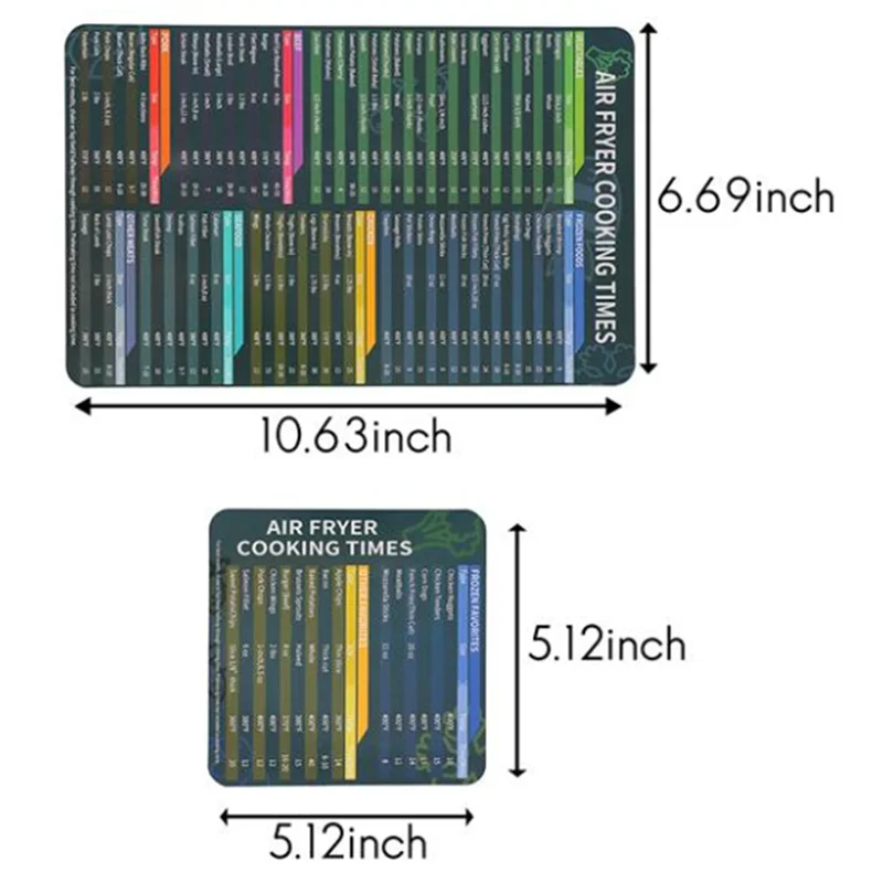 ABGR-2 шт. Аксессуары для аэрофритюрницы Время приготовления Быстрое эталонное руководство Лист для вкусной еды