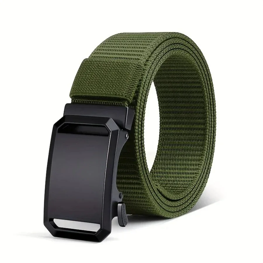 Trendy canvas riem voor heren met automatische gesp - tactische stijl voor werk, vrije tijd en militaire trainingsbroeken voor buitengebruik