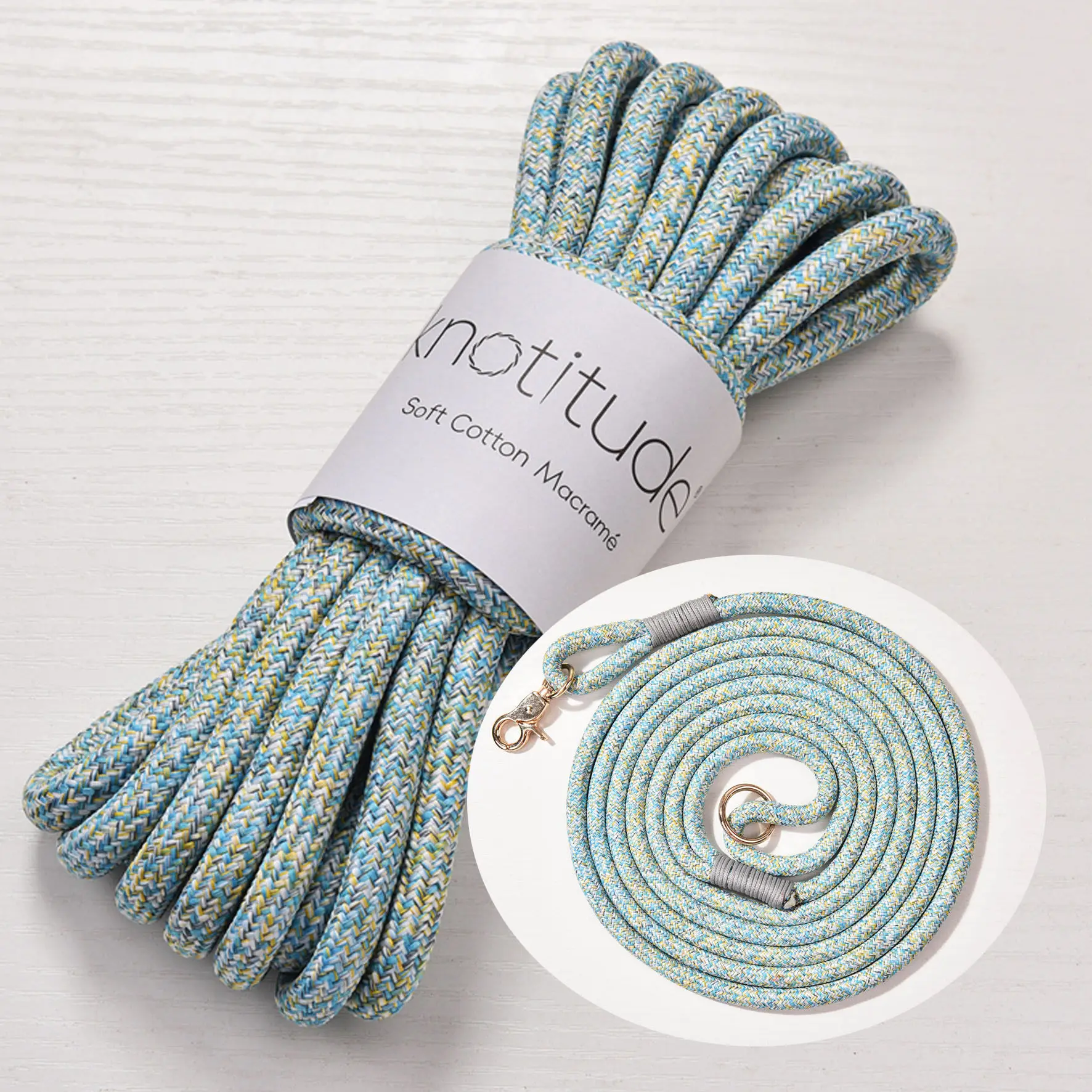 5m/roll 8mm c Round Braided Rope Premium Craft String for Dog Lead and DIY Hand Weaving Bag