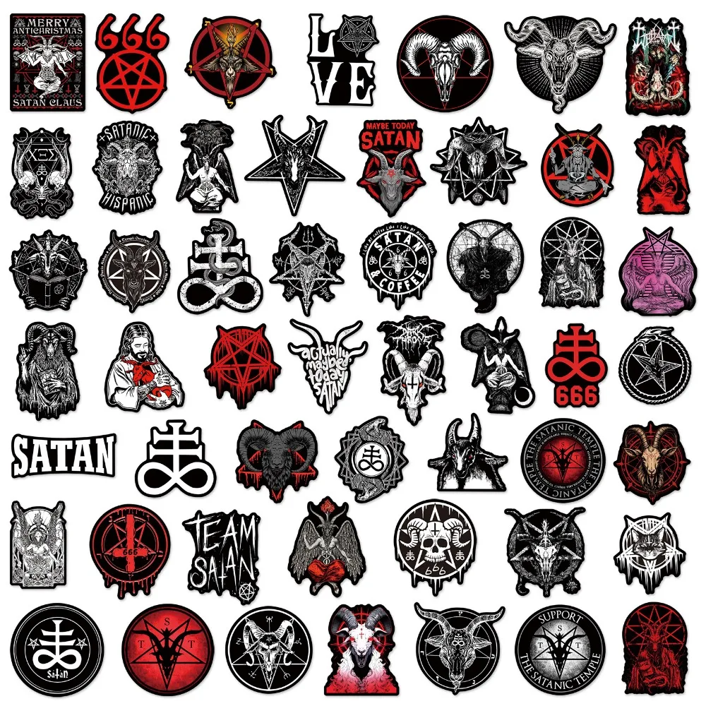 10/50/100pcs Mixed Devil Satan Stickers Graffiti for Travel Luggage Phone Laptop Suitcase Skateboard Motorcycle Helmet