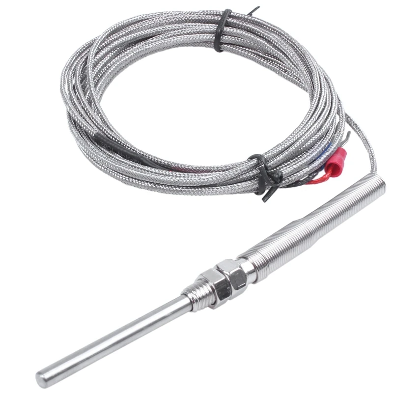 K Type 0-800 Graden Celsius Thermokoppel Sonde Sensoren 2M 6,5ft & 50X5Mm Kabel 9.8ft 3 Meter