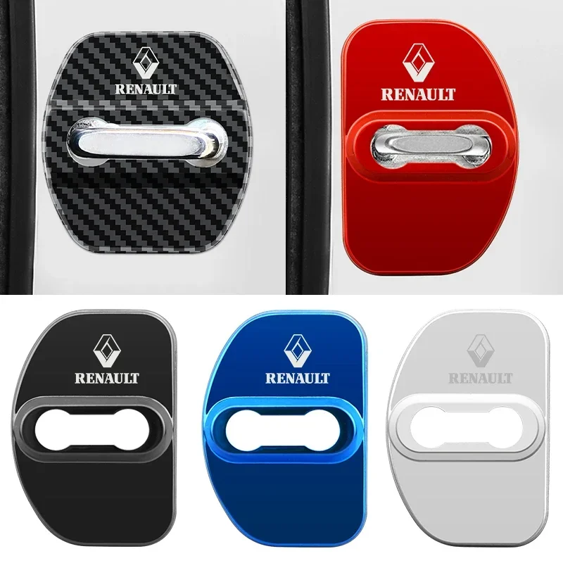 

4 шт., крышка дверного замка автомобиля, защитные наклейки на автоматическую дверную защелку из нержавеющей стали для Renault koleos duster logan clio