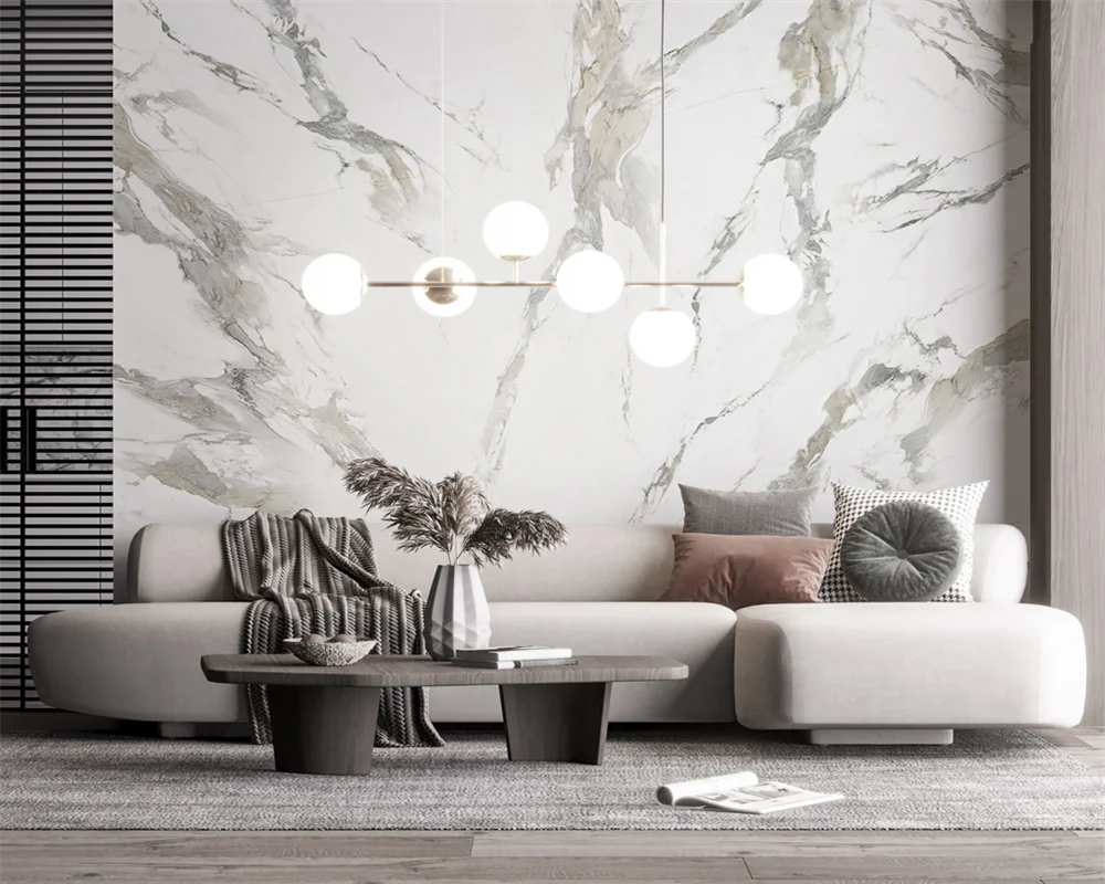 

Beibehang индивидуальные бумажные peint современные новые обои для спальни, гостиной, светло-серые влагостойкие фоновые обои с каменным узором