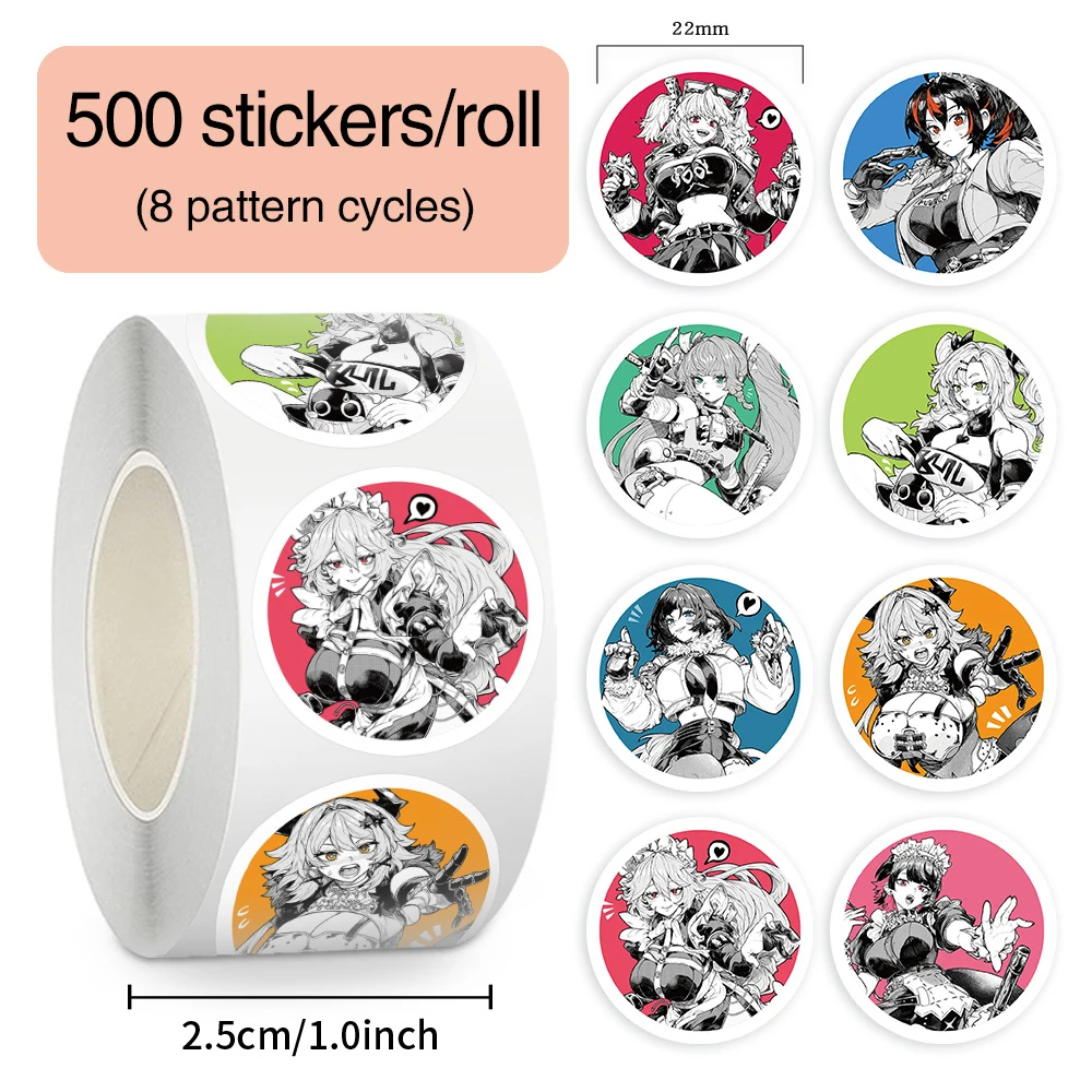 500pcs/Roll Zenless Zone Zero Game Stickers Cute Game Character Decals DIY Notebook Laptop Suitcase Reward Sealing Label Sticker