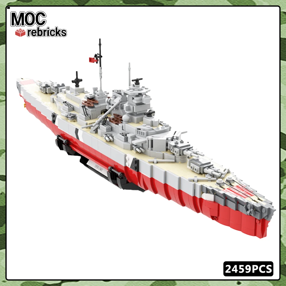 MOC-151996 Military Warship Series Building Block DIY Mini Customized Battleship Model Puzzle Brick Toys Children Christmas Gift