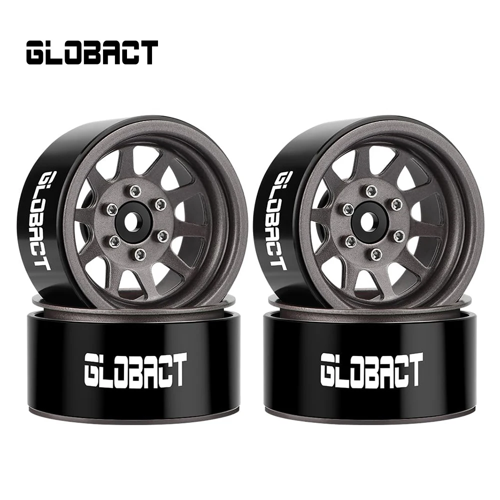 GLOBACT 1.9inch Aluminum Beadlock Wheels Rims RC Wheel Hub for TRX4 TRX6 Axial SCX10 II III Redcat 1/10 RC Crawler Upgrade Parts