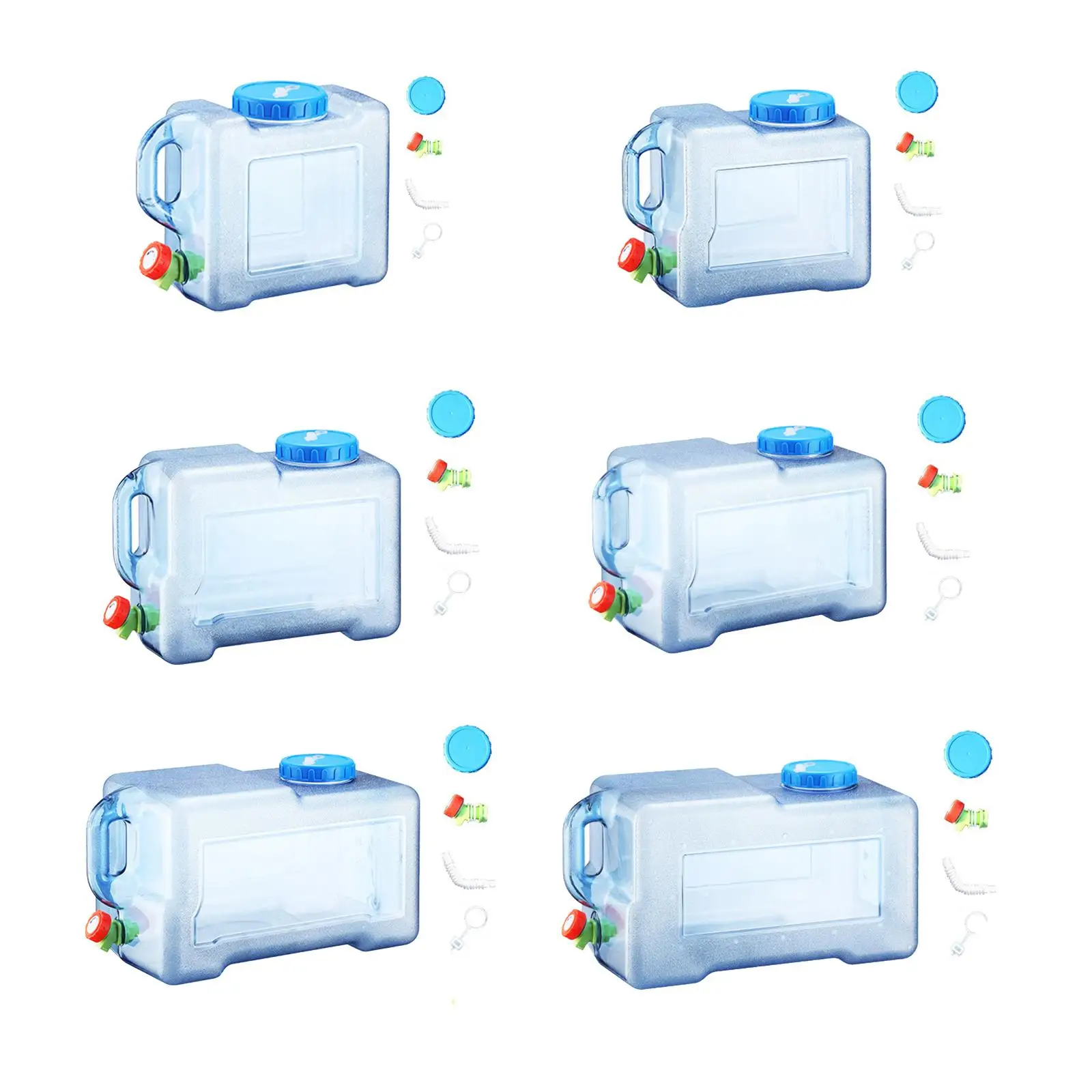 

Portable water container with faucet, water bucket, water jug for