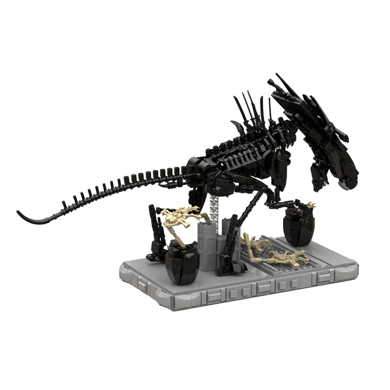 MOC Aliened Queen Huge Xenomorph Building Model Kit DIY Horror Hive Leader Action Figure Block Brick Toy for Kids Christmas Gift