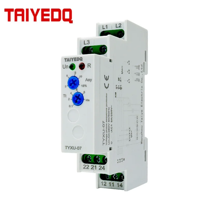 TYXU-07 Power Protection Relay 3 Phase Voltage Monitor Phase Sequence Control Relays