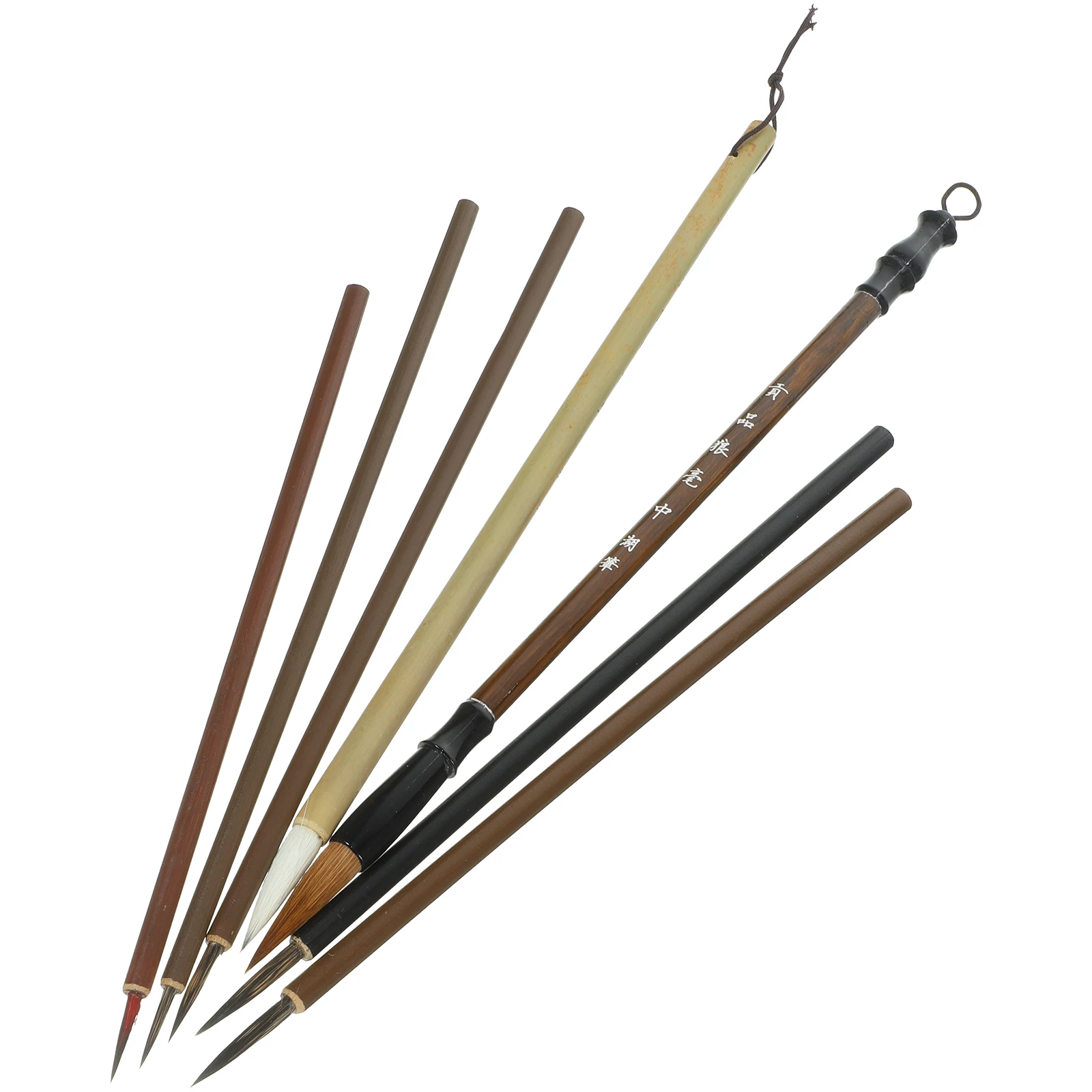 

7 Pcs Traditional Chinese Painting Brush Set Fine Wood Calligraphy Pen Kit Brushes