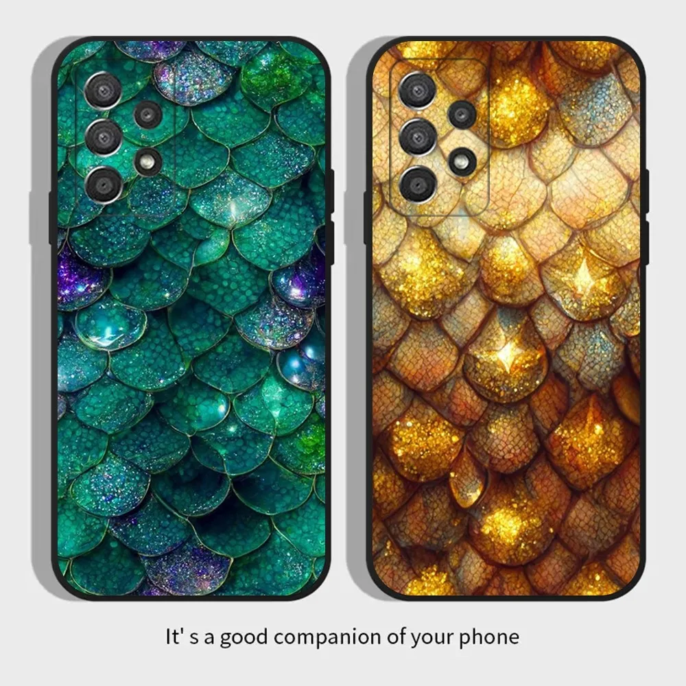 Dragon Scale Phone Case For Samsung Galaxy A13,A21s,A22,A31,A32,A52,A53,A71,A80,A91 Soft Black Cover