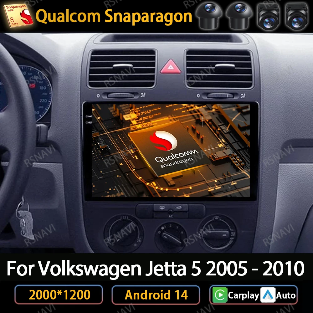 

Автомагнитола QLED на Android 14 для Volkswagen Jetta 5 2005-2010, мультимедийный стерео видеоплеер с навигацией, GPS, 4G, Wi-Fi, DVD