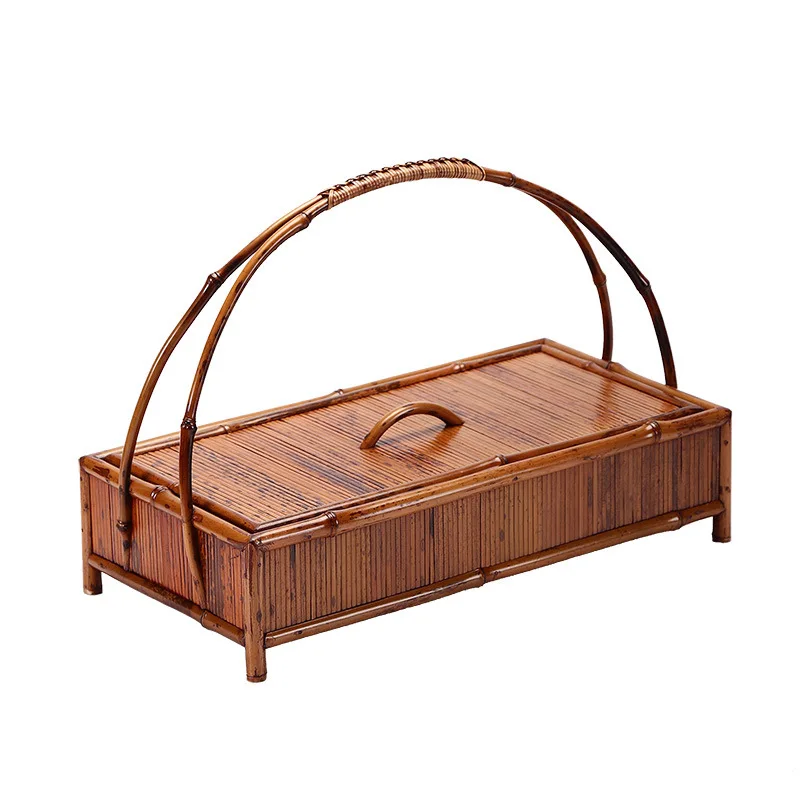 Portable teacup Zen Chinese lacquer tea set Bamboo tea box