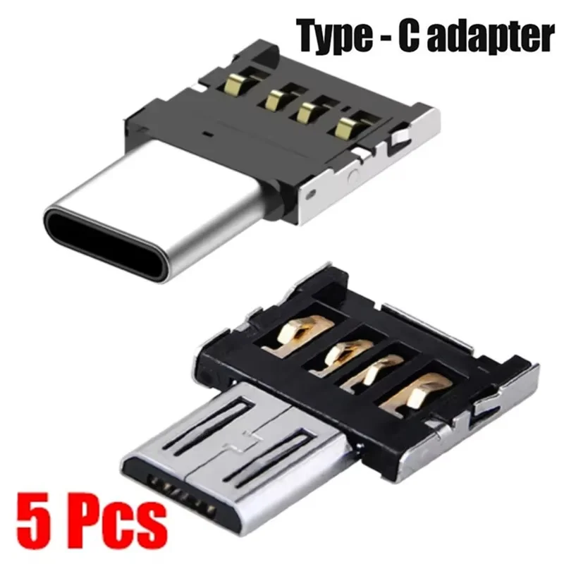 1/5Pcs Universal Type-C Micro USB To 2.0 OTG Adapter Data Connector For Smartphone Phone Laptop Tablet Converter Accessories Kit