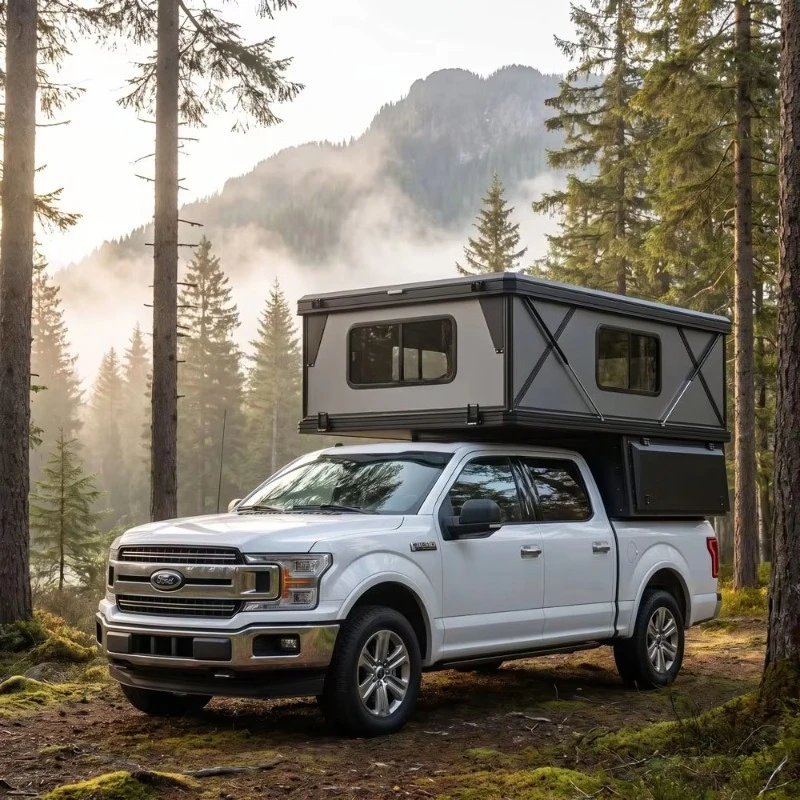Heavy truck canopy retractable tent for pickup truck canopy shells, off-road camping awnings