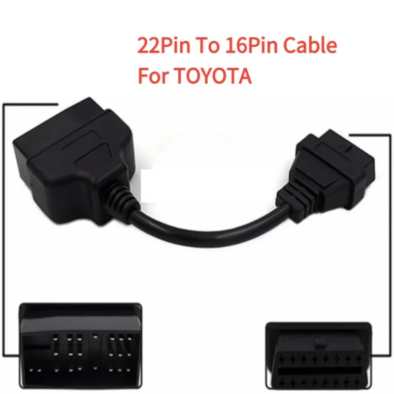 

1Pcs 22 Pin To 16 Pin OBD2 Diagnostic Adapter Cable for Toyota Car Toyota 22pin To 16pin OBD To OBD2 Connect Cable High Quality