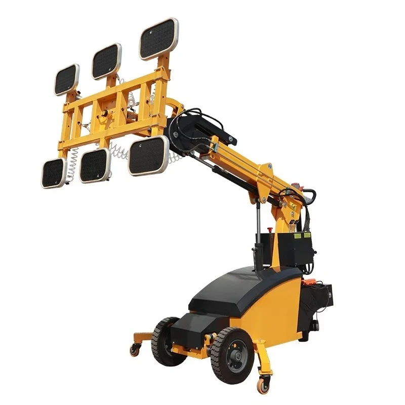 Vacuum Curtain Wall Glass Manipulator 800 Kg Handling Robot Arm Electric Glass Installation Suction Cup Cart Customized view 6