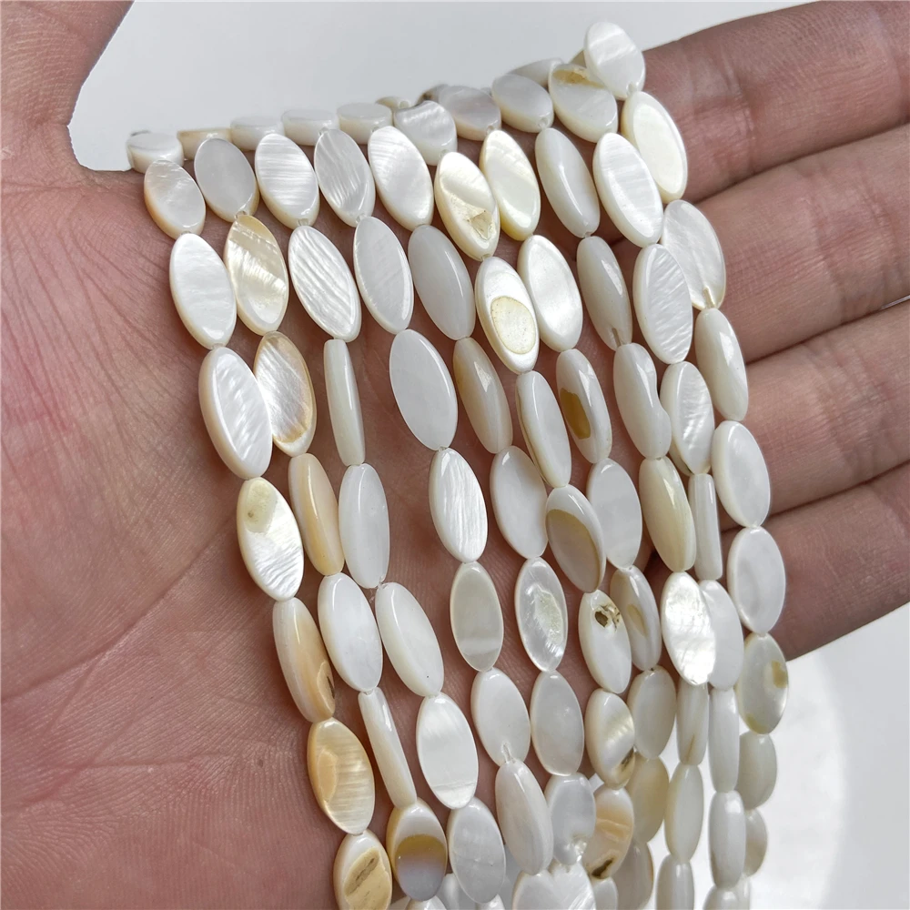 15X6mm Long Stripe Shell Beads Point Stick Mother of Pearl Shell Slice Loose Beads for DIY Making Jewelry Necklace Accessories