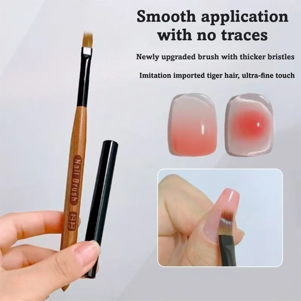 Multi-Function Nail Art Brush Fine Detail Tip Phototherapy Pen Style UV Gel Brush DIY Application Tool Wooden Handle