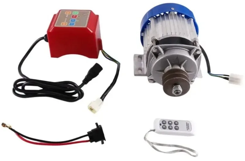 Motor Converter Kit 24V 500W Brushless DC Motor Reverse Speed Reduction Belt Pulley For Electric Tricycle Rickshaws