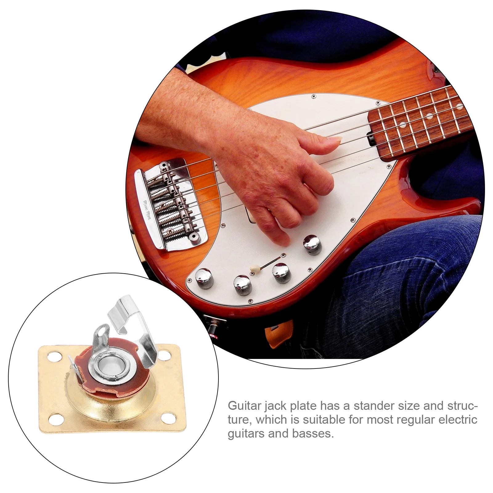 

Guitar Jack Electric Hardware Guitars Control Plate Metal Plates Output Socket Parts