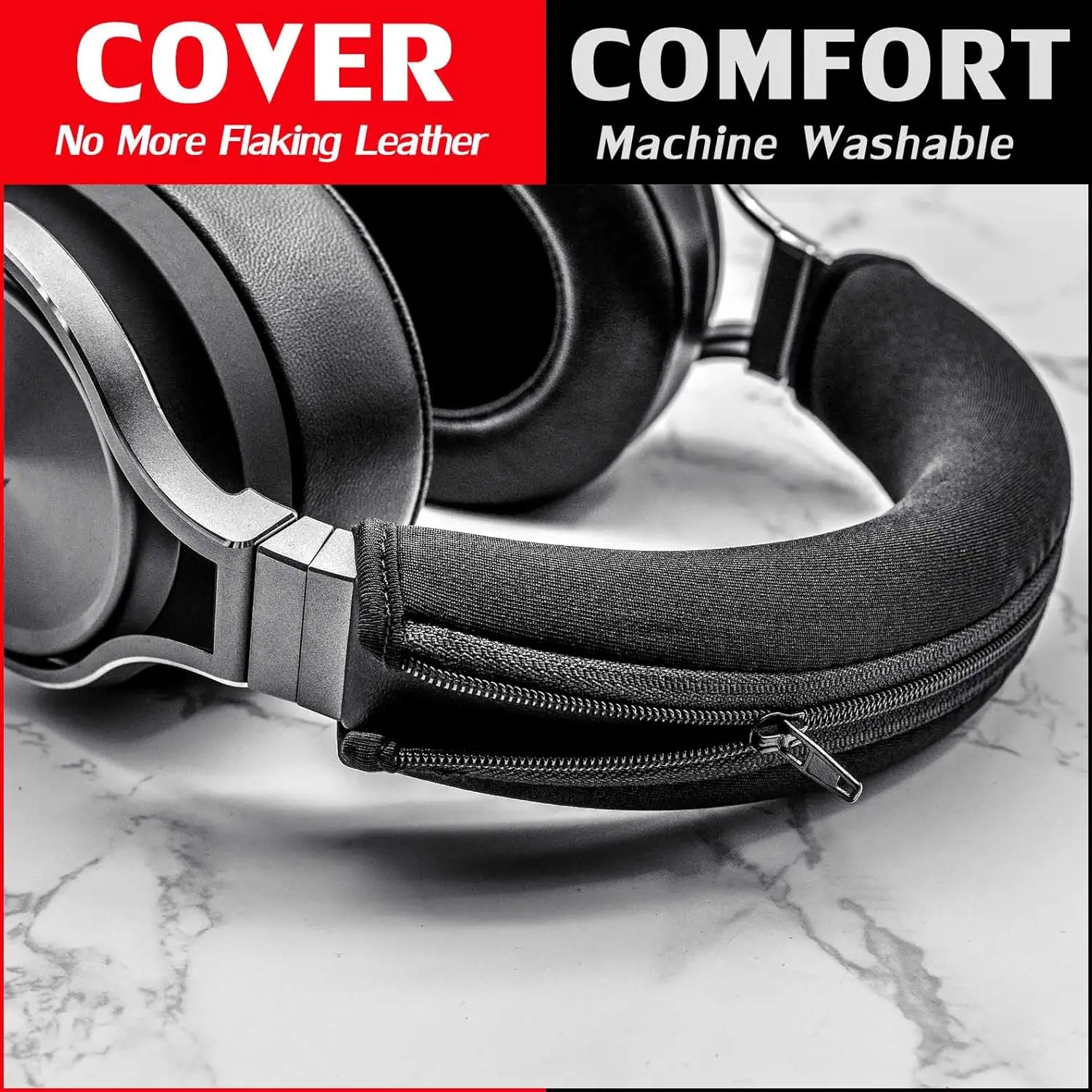1/2/3PCS Headsets Head Beam Cover Portable Zipper Protective Sleeve for Audio Technica ATH-M30 M40 M50 M50X M50S M40X M20X M30X view 3