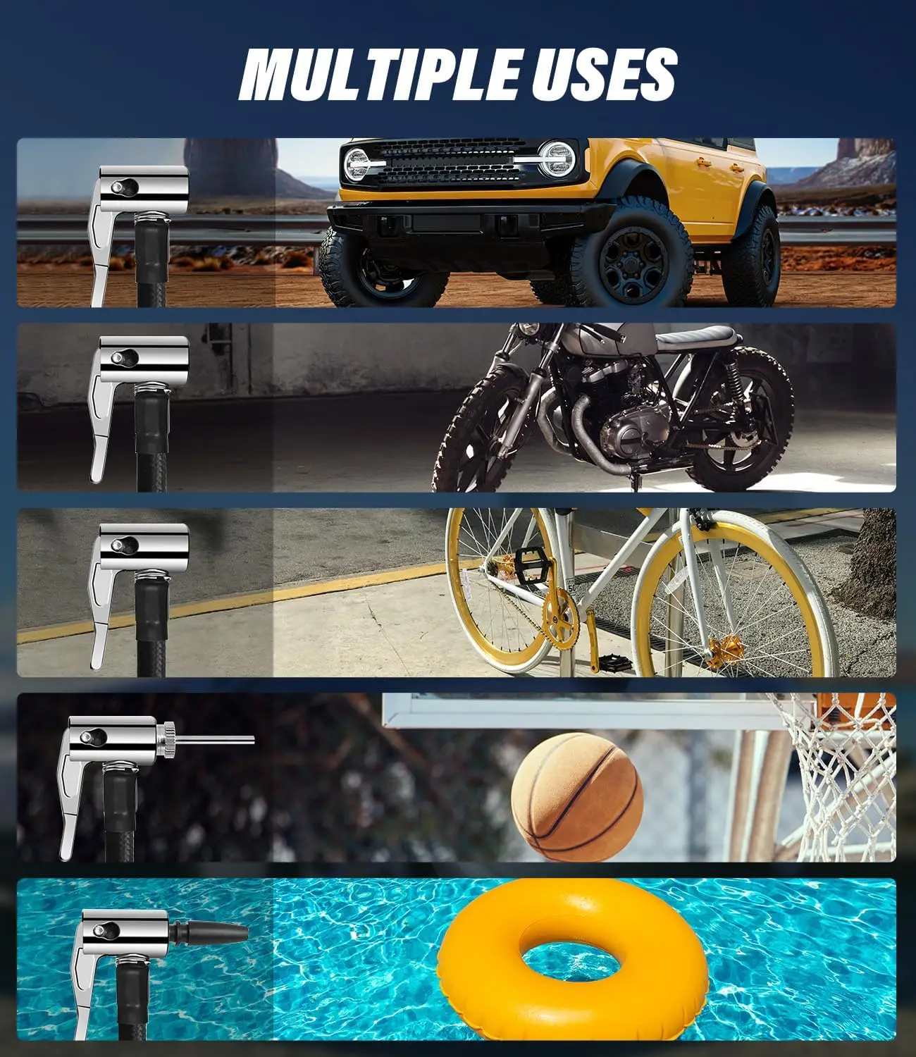 Portable Cordless Tire Inflator with Digital Gauge, 150PSI for Cars and Inflatables