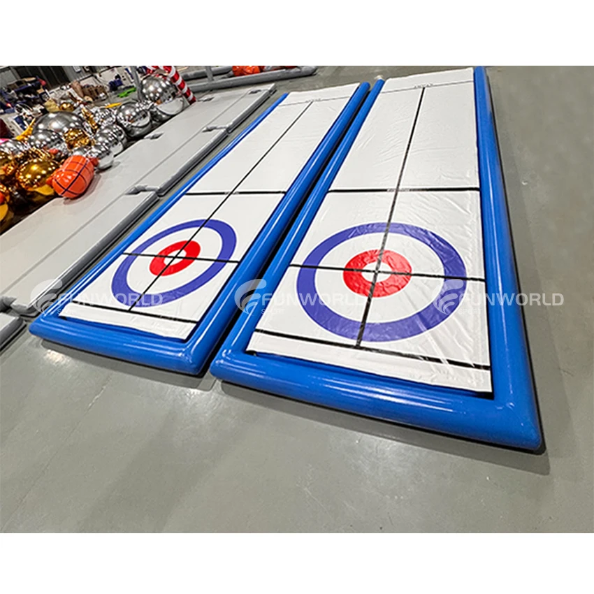 Inflatable Curling Ice Rinks Outdoor Street Sport Game Portable Inflatable Base & Borders Blow up Curling Set