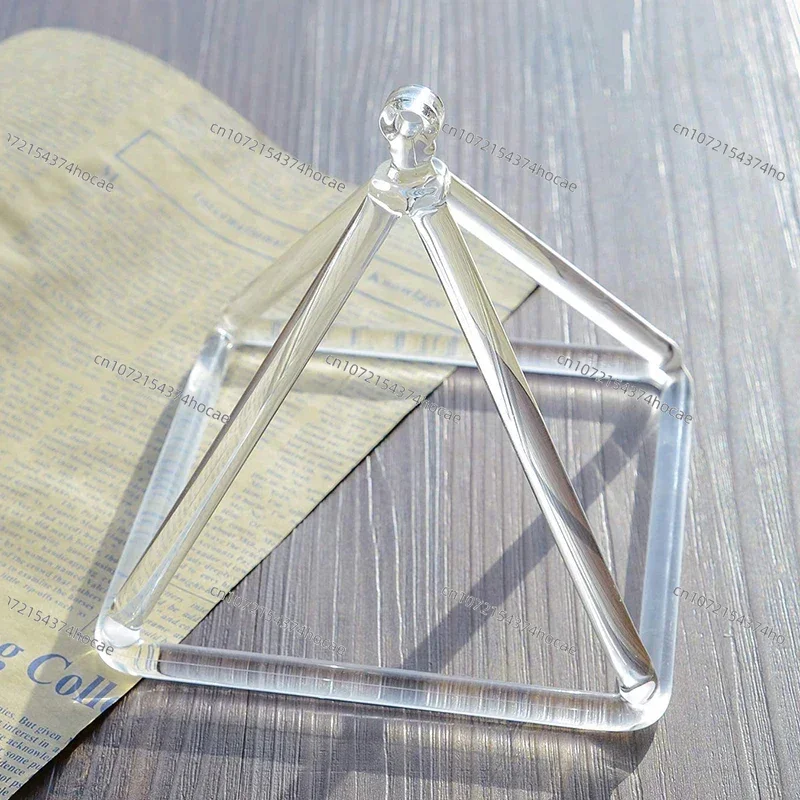 3-8 Inch Crystal Singing Pyramid Yoga Meditation Sound Healing Instruments Clear Quartz Triangular Tower Crystal Sound Bowl Gift