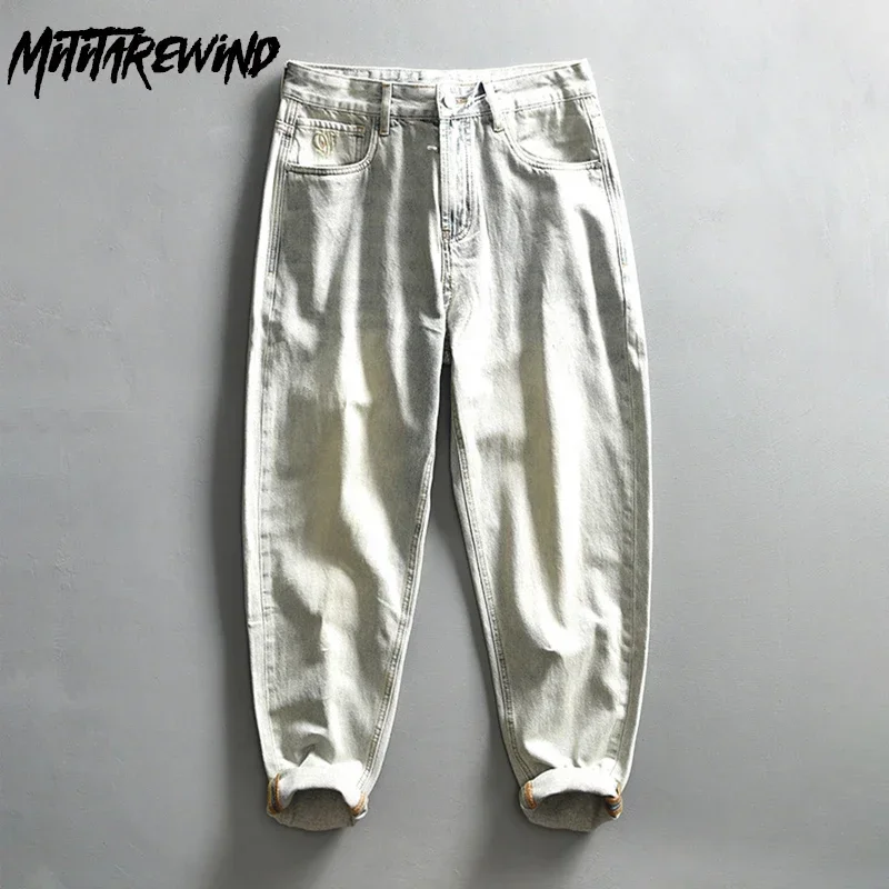 

Spring New MensJeans High Street Y2k Baggy Jeans Mid-waist Washed Vintage Blue Jeans Youth Streetwear Fashion Men's Denim Pants