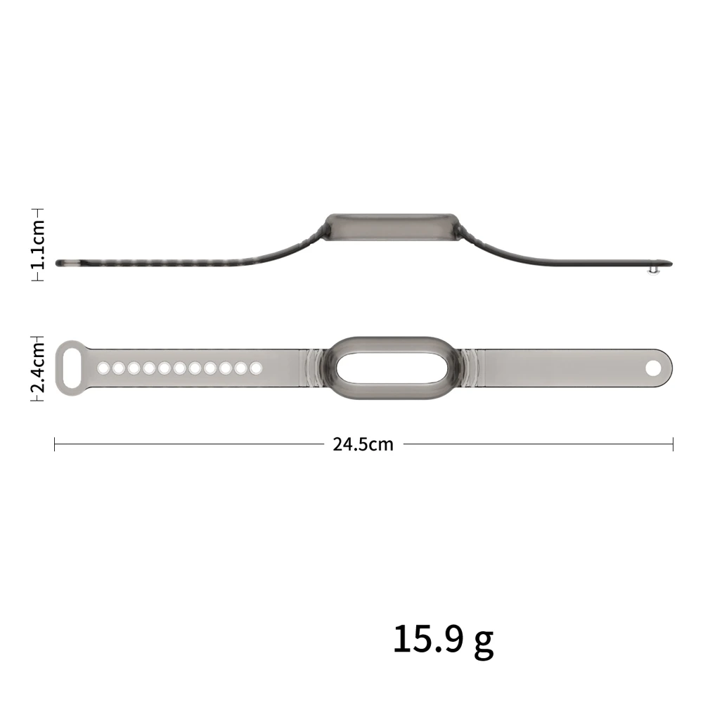 

TPU Integrated Watch Strap Case for PLAUD NotePin Voice Recorder Full Protection Sleeve Transparent Purple Transparent Gray