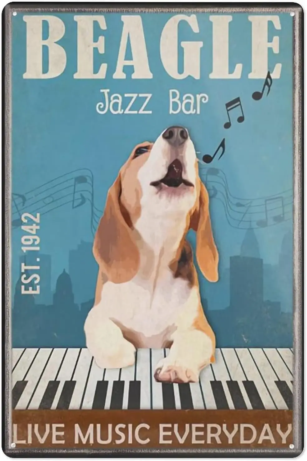 Vintage Metal Signs Beagle Dog Poster Tin Funny for Home Dec