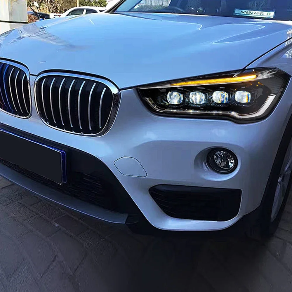 مصابيح أمامية للسيارة لسيارات Bmw X1 2016-2019 F48 F49 Led مجموعة المصابيح الأمامية للسيارات ترقية عالية التكوين العارض 4 ملحقات العدسات #3