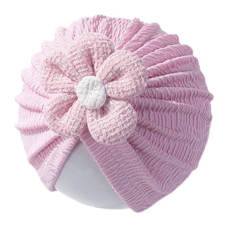

Baby Girls Flower Hats Lovely Beanies Baby Hat Kids Headwraps Infant Hair Accessories Elastic Newborn Indian Cap Cute Turban