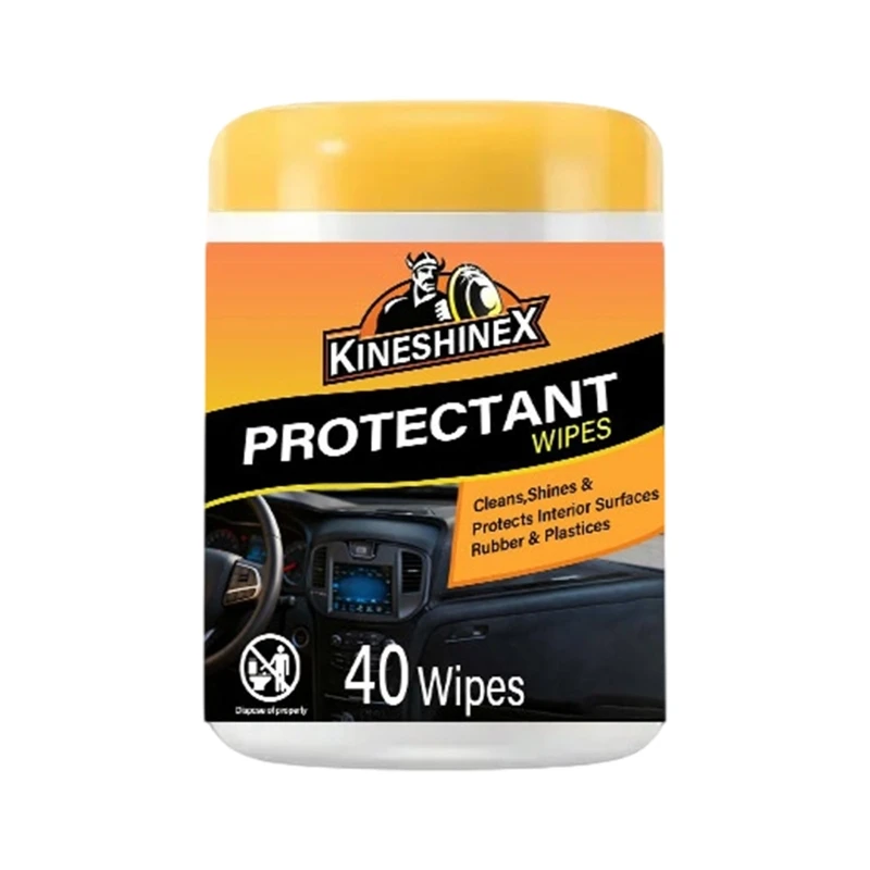 Auto Interior Wipes for Quick Daily Cleaning, Dashboard and Trim Protectant Care for Rubber and Plastic Parts, Pull Out Wipes