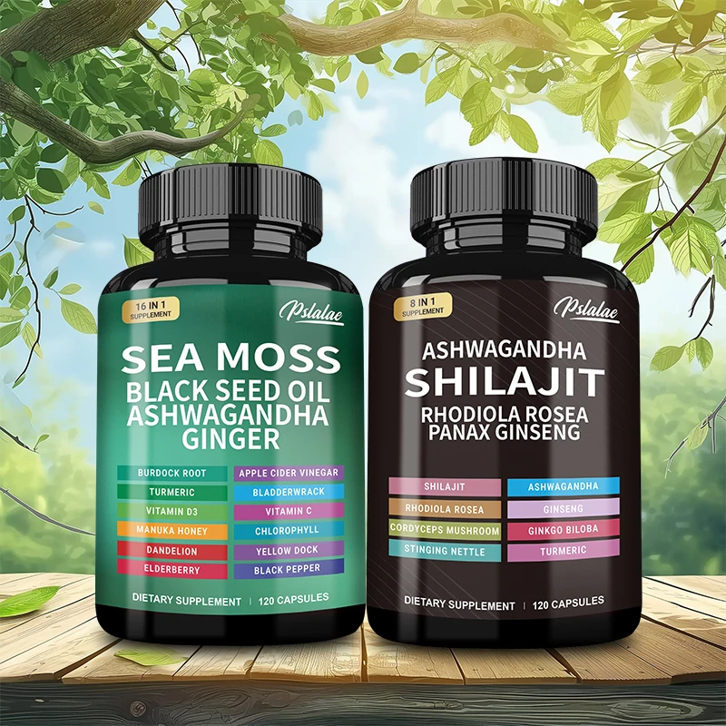 

Shilajit + Sea Moss Capsules - Enhance Strength, Energy, Muscle, Endurance, Anti-fatigue, Anti-oxidation, Relieve Stress