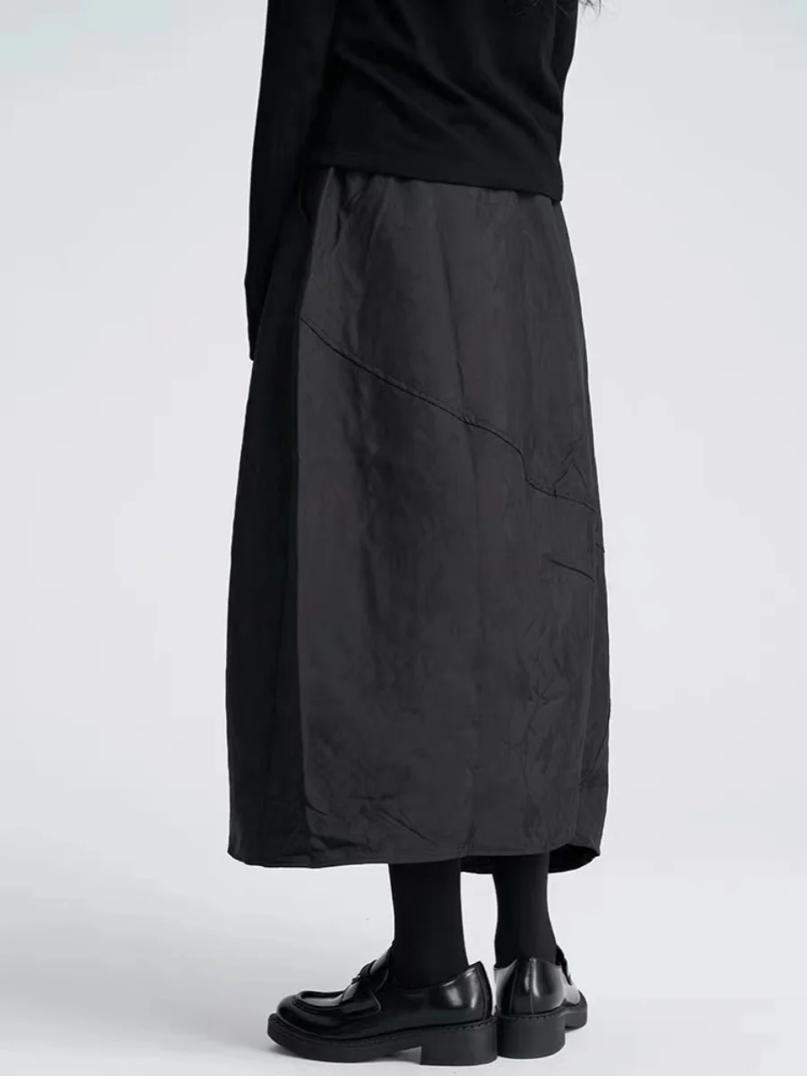 Thiened Bla plooirok dames lente herfst textuur k patroon asymmetrische midi rok A-lijn midi rok