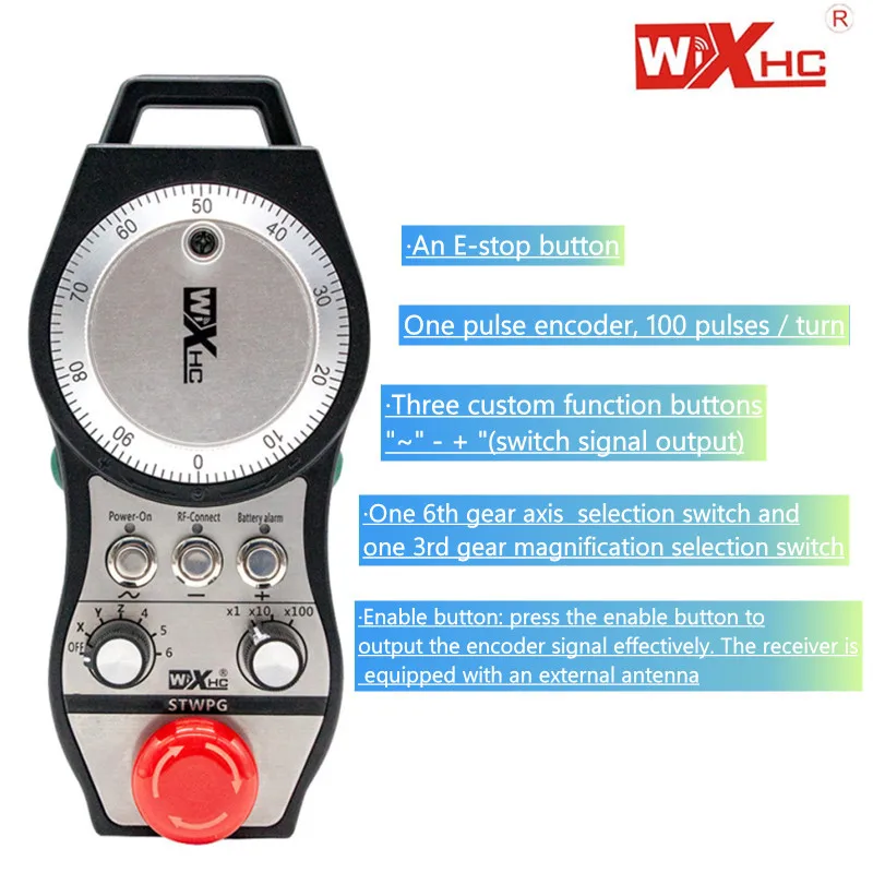 WiXHC CNC Manual Pulse Generator CNC Machine Tool Wireless MPG Remote Control Electronic Handwheel Volant CNC Controller STWGP