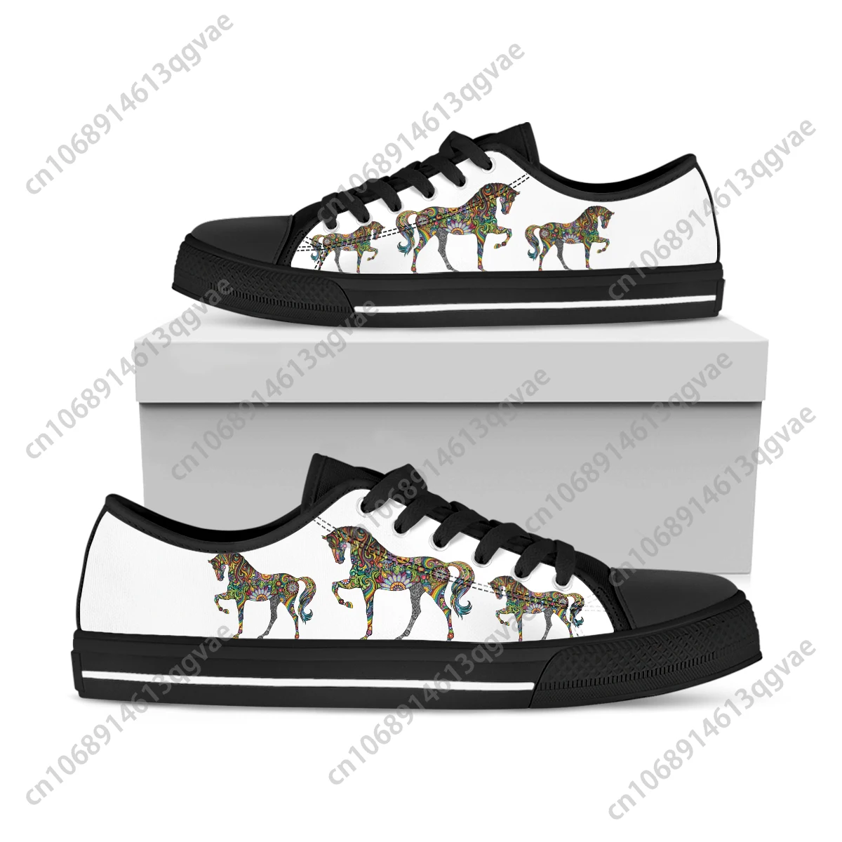 

2025 New Arrivals Retro Horse Low Top Sneakers Mens Womens Teenager High Quality Canvas Sneaker Couple Custom Personalized Shoes