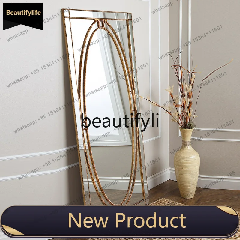 D30Luxury mirror full body European full-length mirror living room wall hanging floor creative decorative mirror