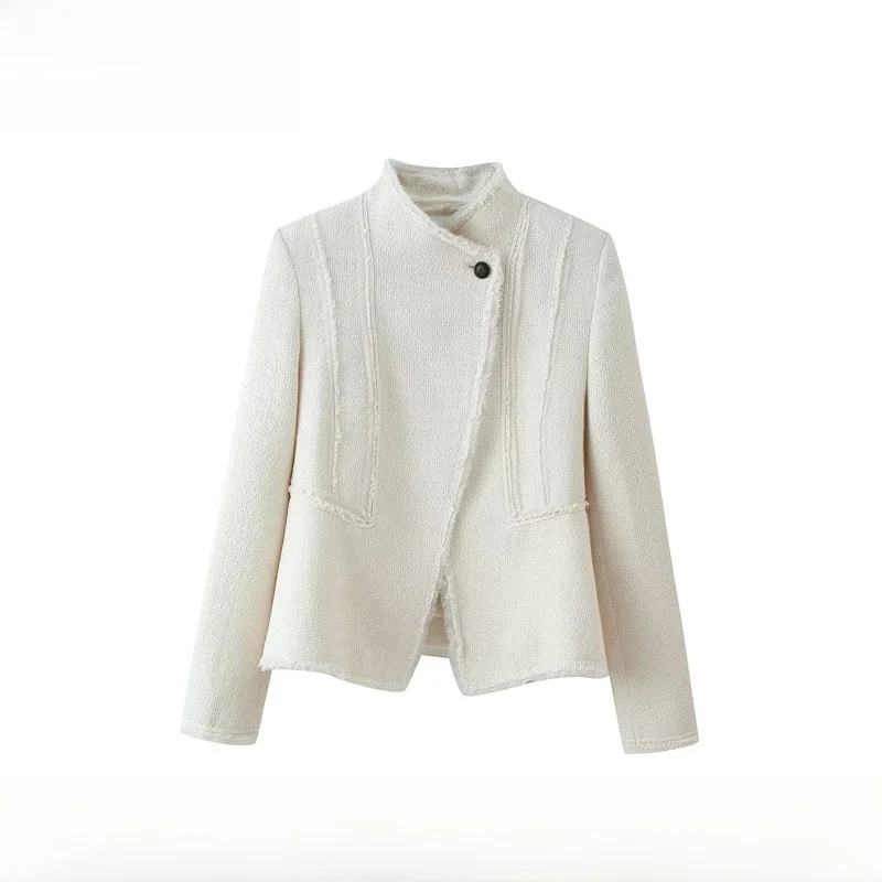 

Fashionable ZR Style Women's Suit Jacket Spring Summer New Arrival Short Length Polyester Fiber Long Sleeve One Button Clasp