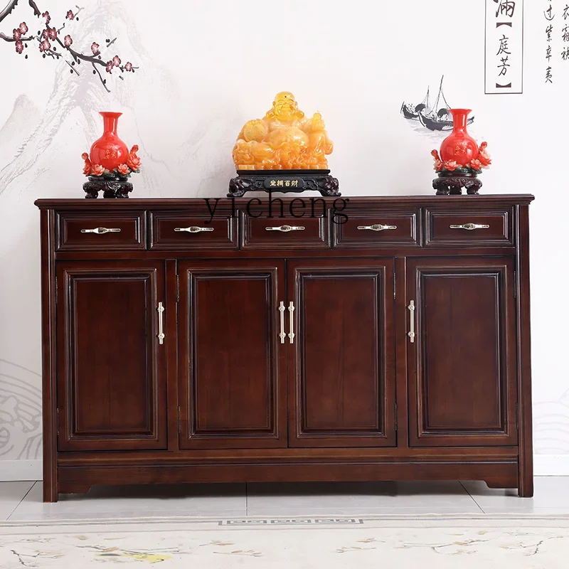 E22  new Chinese-style all-solid wood altar home living room God of Wealth offering table